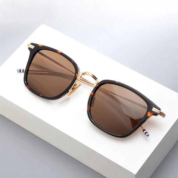 Black Mask Men's Full Rim Square Polarized Alloy Sunglasses X905 Full Rim Black Mask