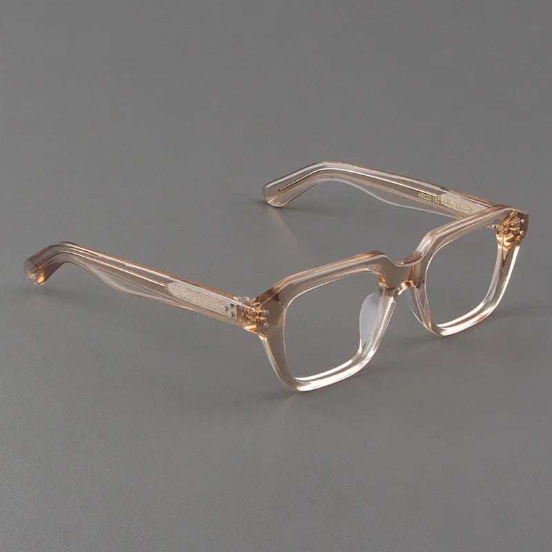 Hewei Women's Full Rim Flat Top Square Frosted Acetate Eyeglasses 49145 Full Rim Hotochki C5 CHINA