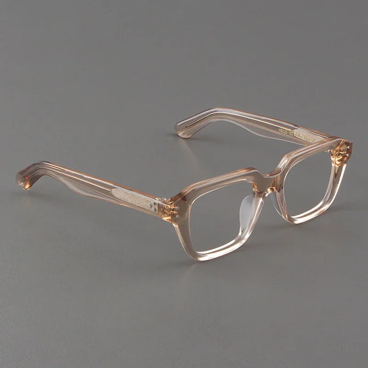 Hewei Unisex Full Rim Flat Top Square Acetate Eyeglasses 14536 Full Rim Hewei C5 CHINA