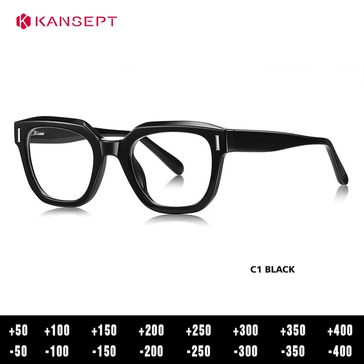 Kansept Unisex Full Rim Square Tr 90 Alloy Reading Glasses 71009