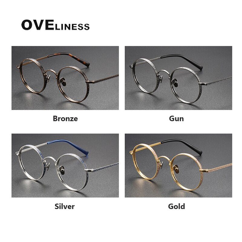 Oveliness Unisex Full Rim Round Titanium Eyeglasses M3100 Full Rim Oveliness