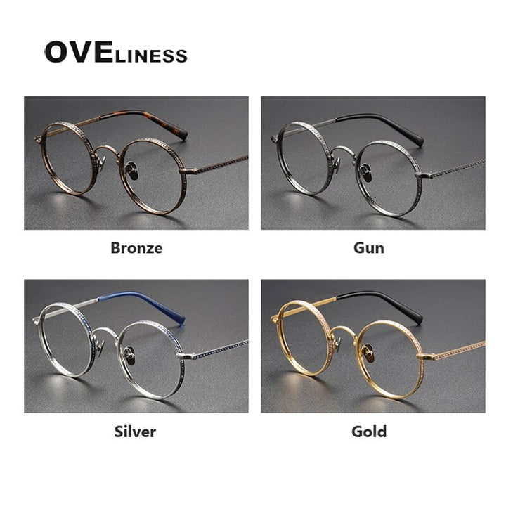 Oveliness Unisex Full Rim Round Titanium Eyeglasses M3100 Full Rim Oveliness