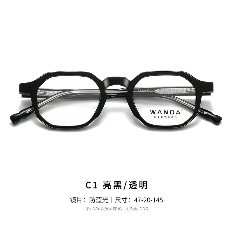 Reven Jate Women's Full Rim Flat Top Oval Tr 90 Alloy Eyeglasses 22247