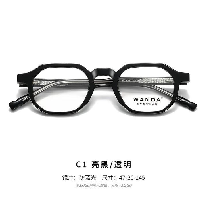 Reven Jate Women's Full Rim Flat Top Oval Tr 90 Alloy Eyeglasses 22247