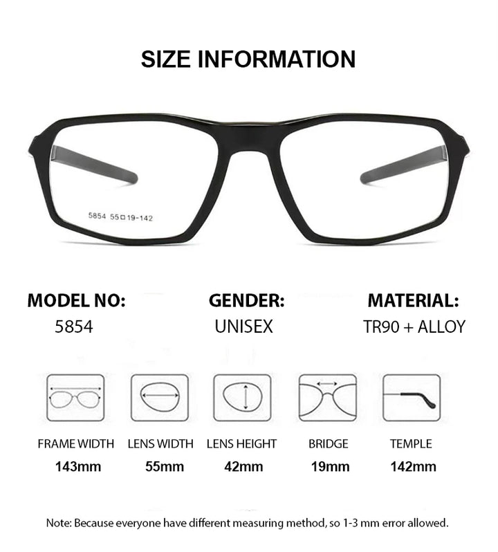 Summer Flower Men's Full Rim Square Tr 90 Aluminum Sport Eyeglasses 85854 Full Rim Summer Flower