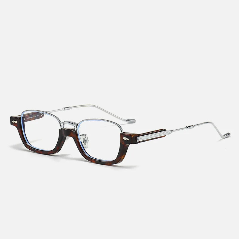 Kocolior Unisex Semi Rim Acetate Stainless Steel Hyperopic Reading Glasses 22015 Reading Glasses Kocolior Leopard 0 