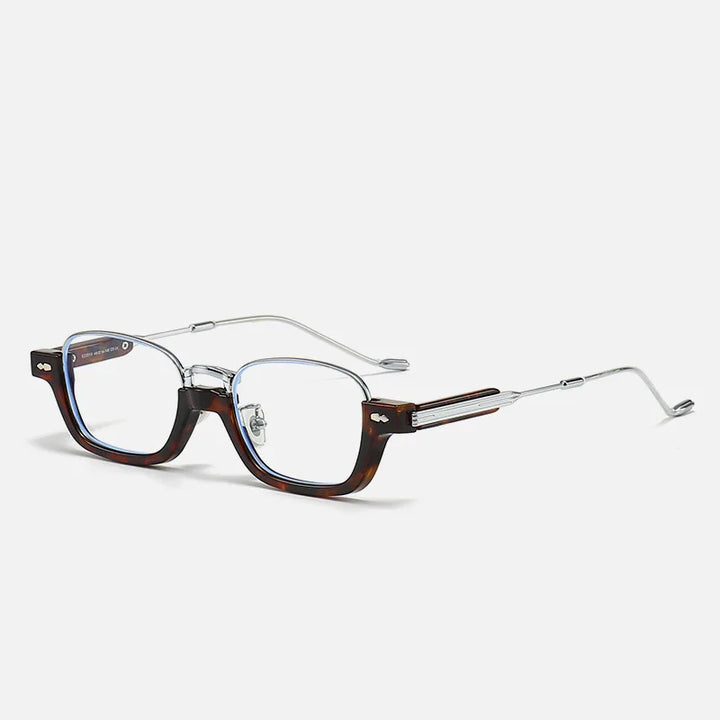 Kocolior Unisex Semi Rim Acetate Stainless Steel Hyperopic Reading Glasses 22015 Reading Glasses Kocolior Leopard 0