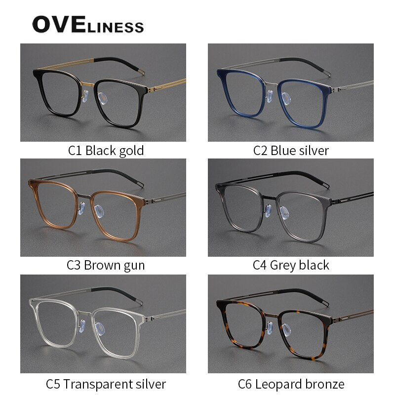 Oveliness Unisex Full Rim Square Titanium Eyeglasses 8202301 Full Rim Oveliness