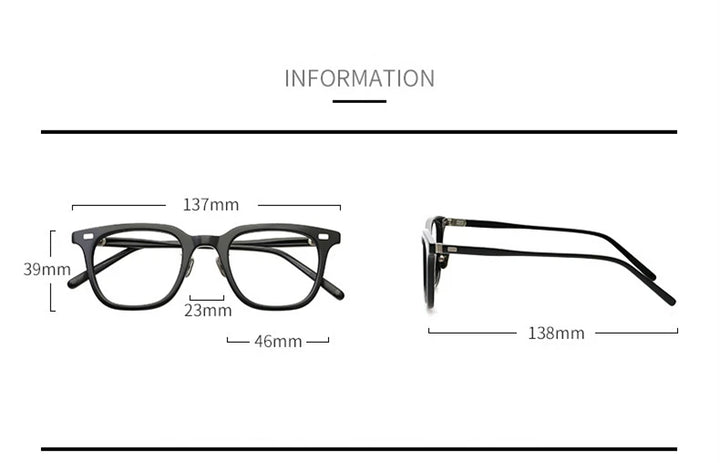 Black Mask Women's Full Rim Square Acetate Eyeglasses Bm319 Full Rim Black Mask