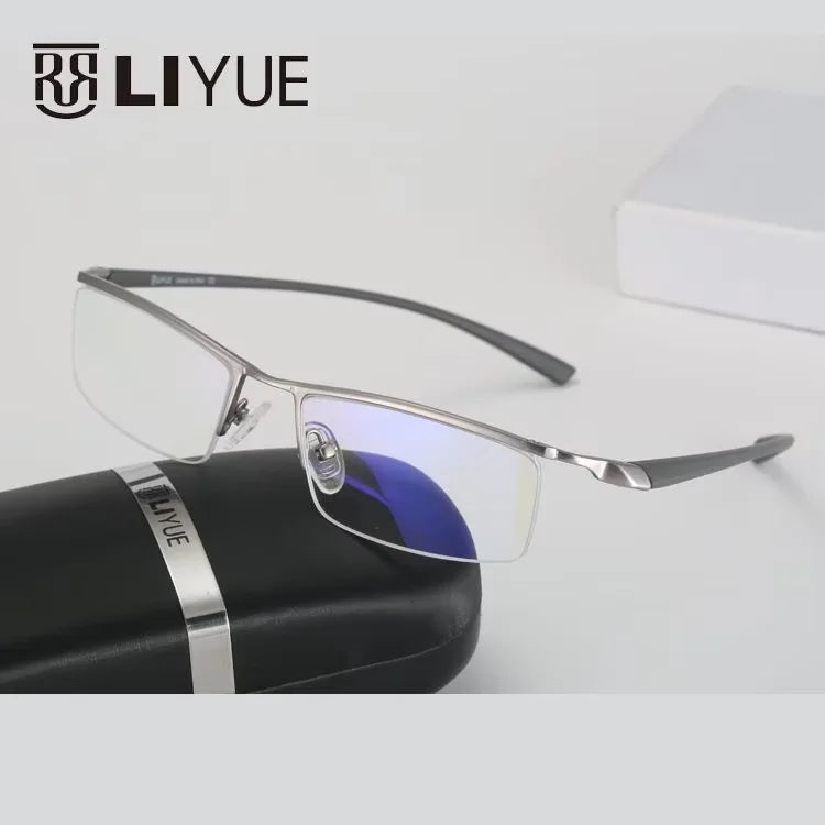 Oveliness Men's Semi Rim Square Brow Line Alloy Eyeglasses 78199 Semi Rim Oveliness gun
