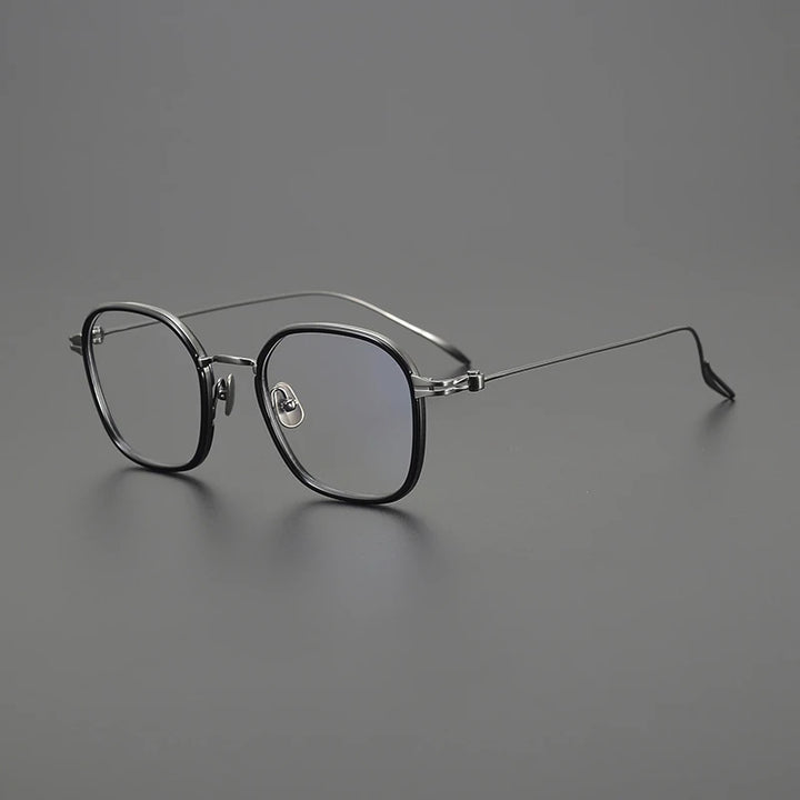 Gatenac Unisex Full Rim Square Acetate Titanium Eyeglasses Gxyj1572