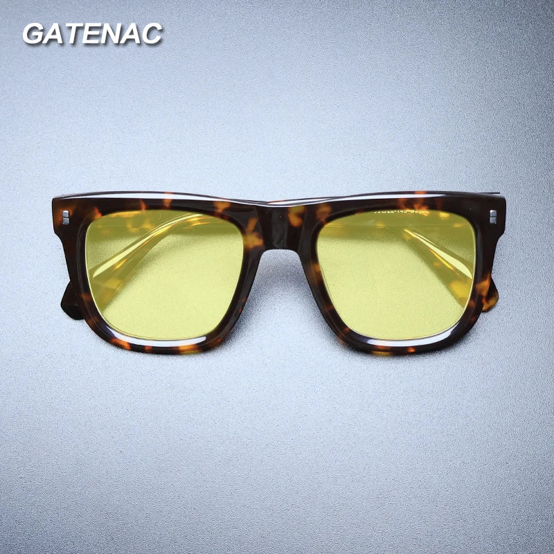 Gatenac Unisex Full Rim Big Square Acetate Polarized Sunglasses M007 Sunglasses Gatenac   