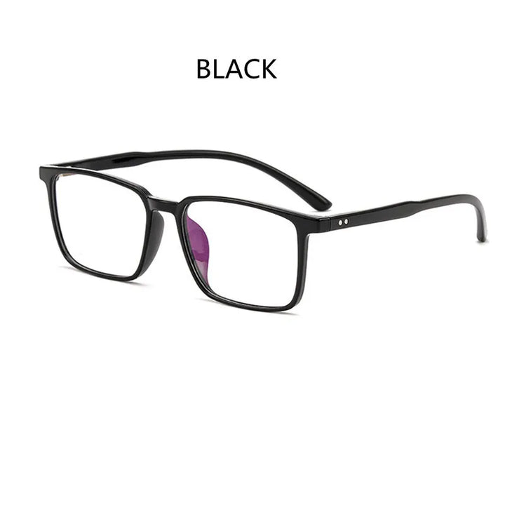 Kocolior Unisex Full Rim Square Acetate Tr 90 Hyperopic Reading Glasses D115 Reading Glasses Kocolior Black China 0