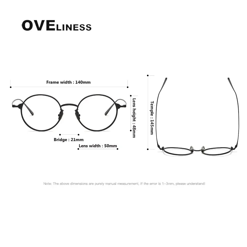 Oveliness Unisex Full Rim Round Titanium Eyeglasses 614186