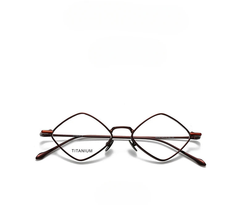 Hewei Unisex Full Rim Diamond Square Titanium Eyeglasses 45039