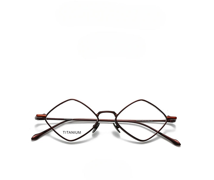 Hewei Unisex Full Rim Diamond Square Titanium Eyeglasses 45039