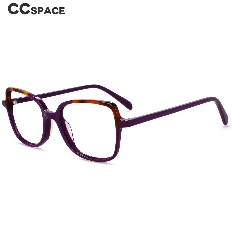 CCspace Unisex Full Rim Square Cat Eye Acetate Titanium Eyeglasses 55908 Full Rim CCspace
