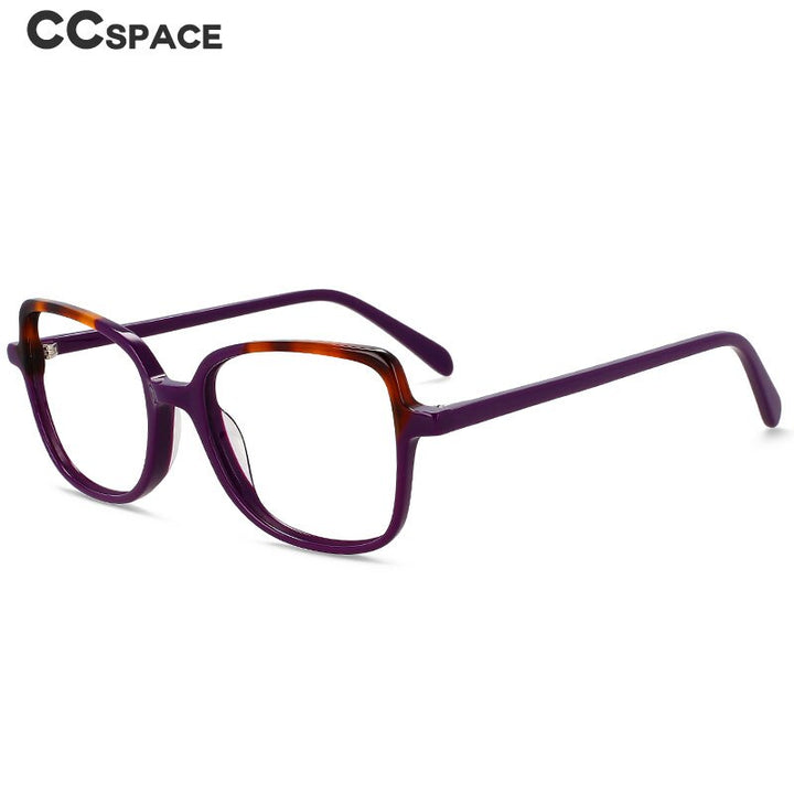 CCspace Unisex Full Rim Square Cat Eye Acetate Titanium Eyeglasses 55908 Full Rim CCspace