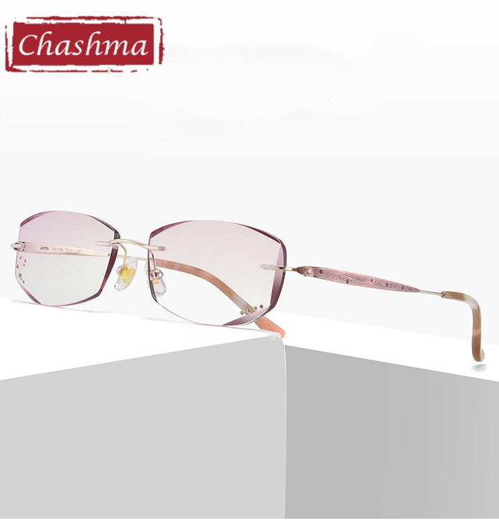Chashma Women's Rimless Rectangle Eyeglasses 10139 Rimless Chashma
