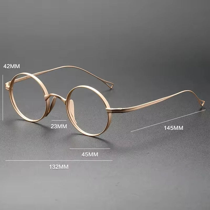 Gatenac Women's Full Rim Round Titanium Reading Glasses Gxyj10518