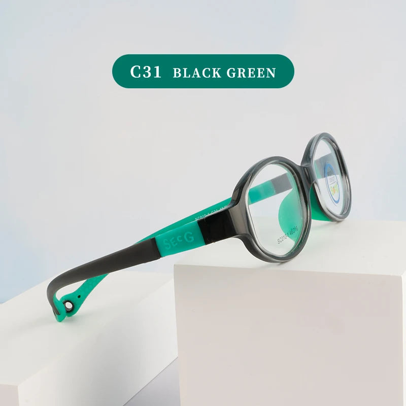 Secg Unisex Children's Full Rim Oval Tr 90 Silicone Eyeglasses 193101 Full Rim Secg C31