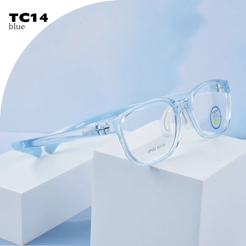 Secg Unisex Children's Full Rim Square Tr 90 Silicone Eyeglasses 19162 Full Rim Secg TC14
