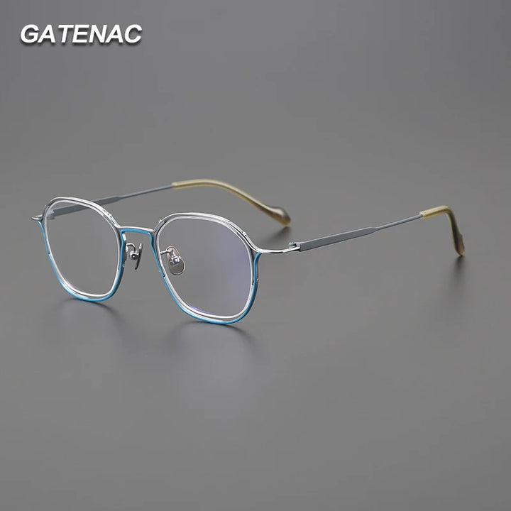 Gatenac Unisex Full Rim Square Titanium Eyeglasses Gxyj1562 Full Rim Gatenac