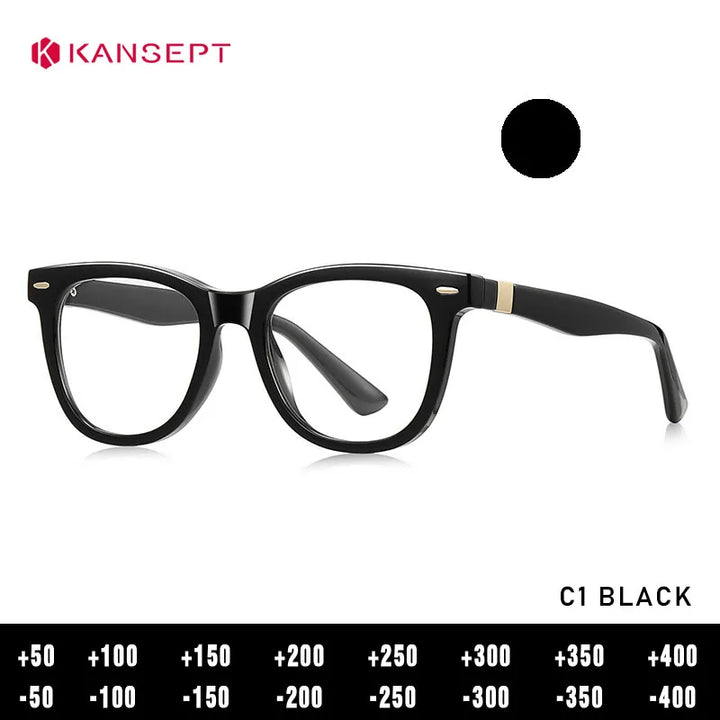 Kansept Unisex Full Rim Square Tr 90 Alloy Reading Glasses 442230