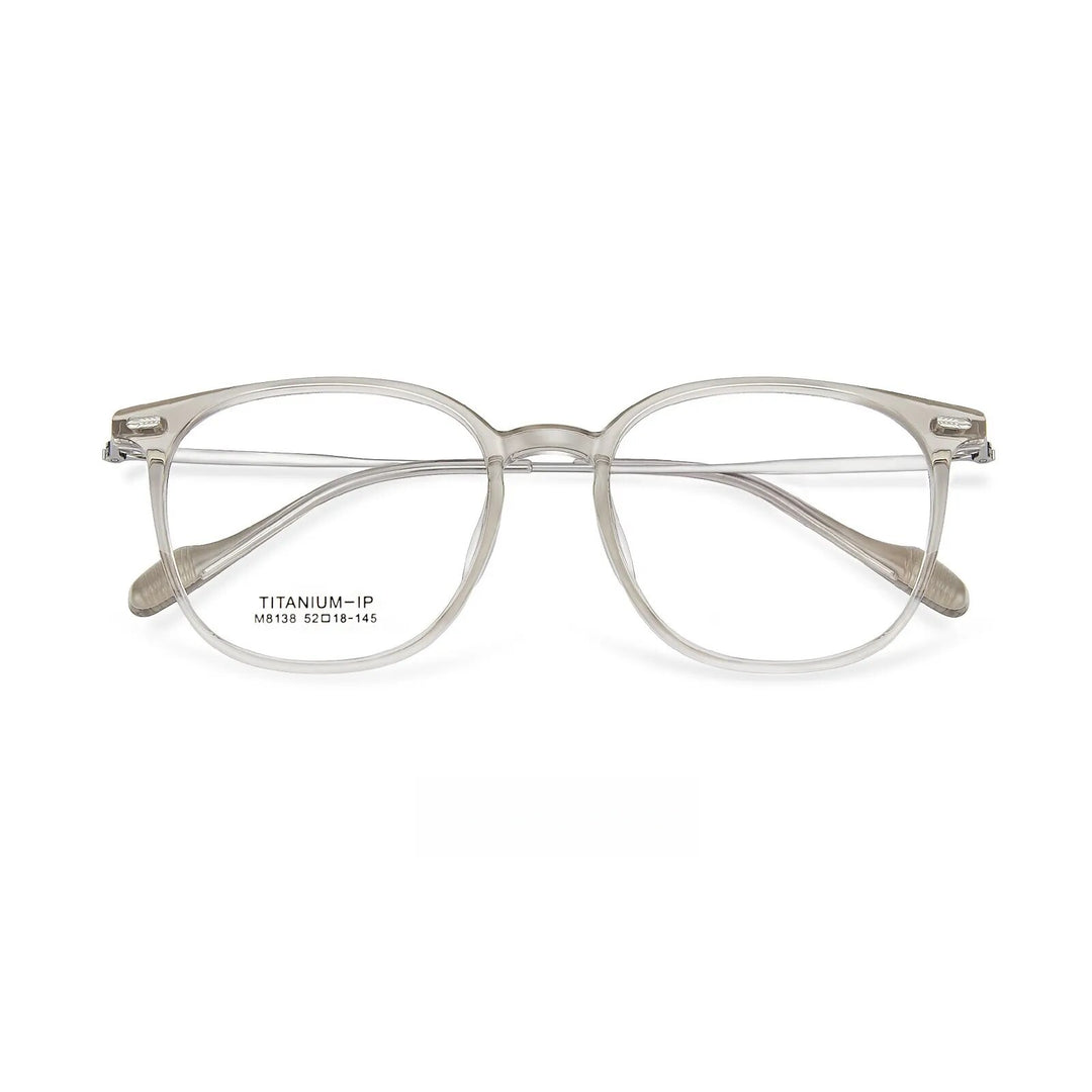 Yimaruili Unisex Full Rim Square Tr 90 Titanium Eyeglasses M8138 Full Rim Yimaruili Eyeglasses Gray Purple