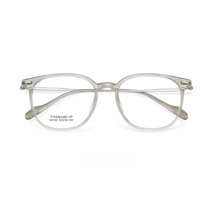 Yimaruili Unisex Full Rim Square Tr 90 Titanium Eyeglasses M8138 Full Rim Yimaruili Eyeglasses Gray Purple