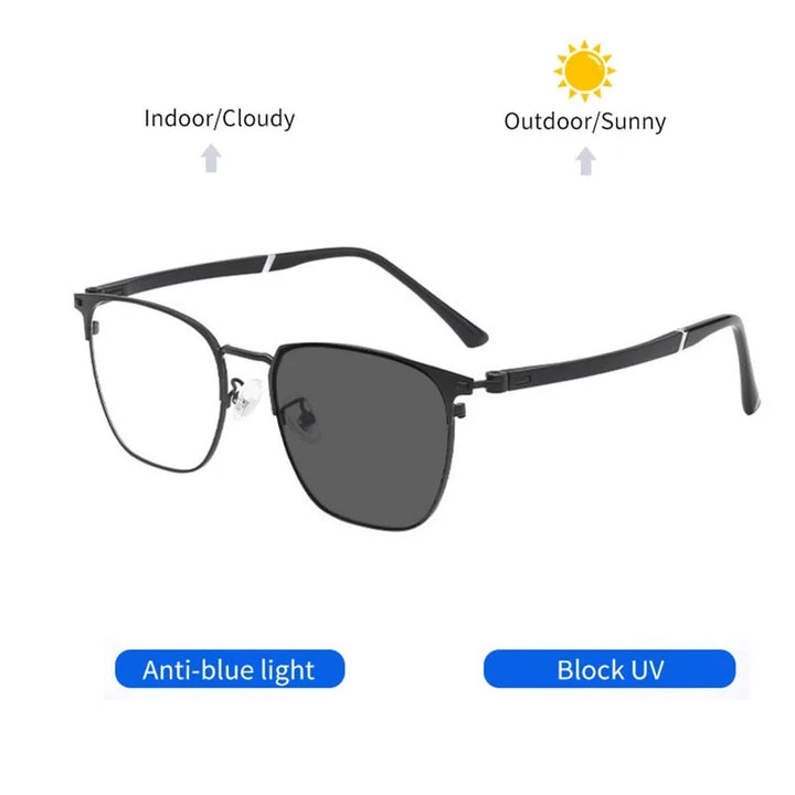 Kocolior Unisex Full Rim Square Titanium Alloy Hyperopic Reading Glasses 6120 Reading Glasses Kocolior