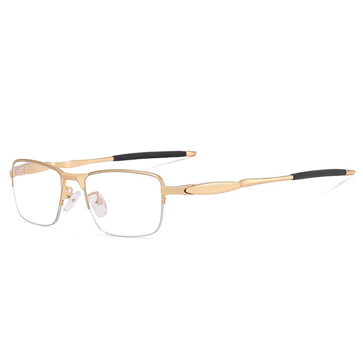 CCspace Unisex Semi Rim Small Square Tr 90 Titanium Eyeglasses 57236 Semi Rim CCspace C4Gold
