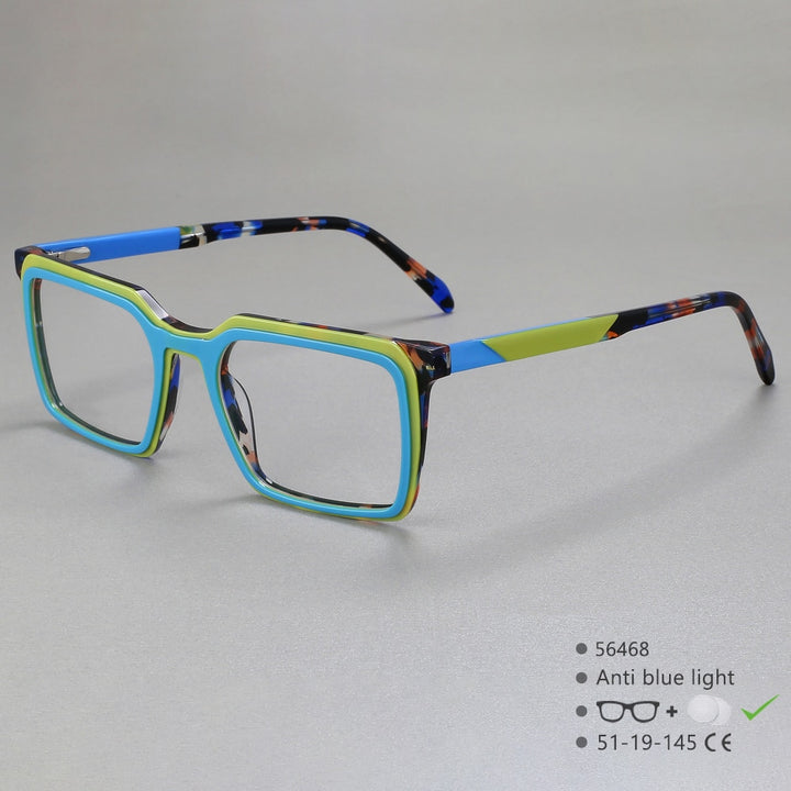 CCspace Women's Full Rim Square Acetate Eyeglasses 56468 Full Rim CCspace C4Green