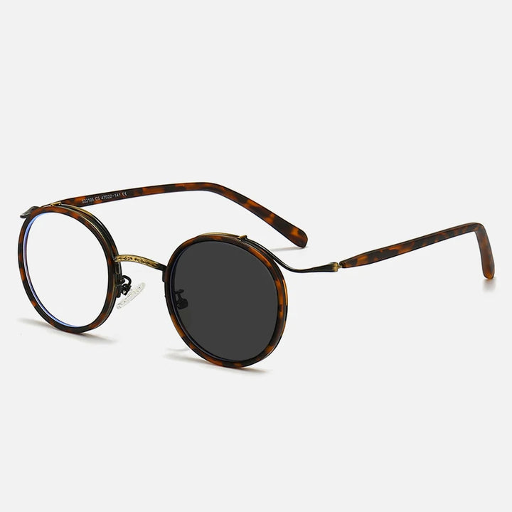 Kocolior Unisex Full Rim Round Acetate Alloy Hyperopic Reading Glasses 22105 Reading Glasses Kocolior