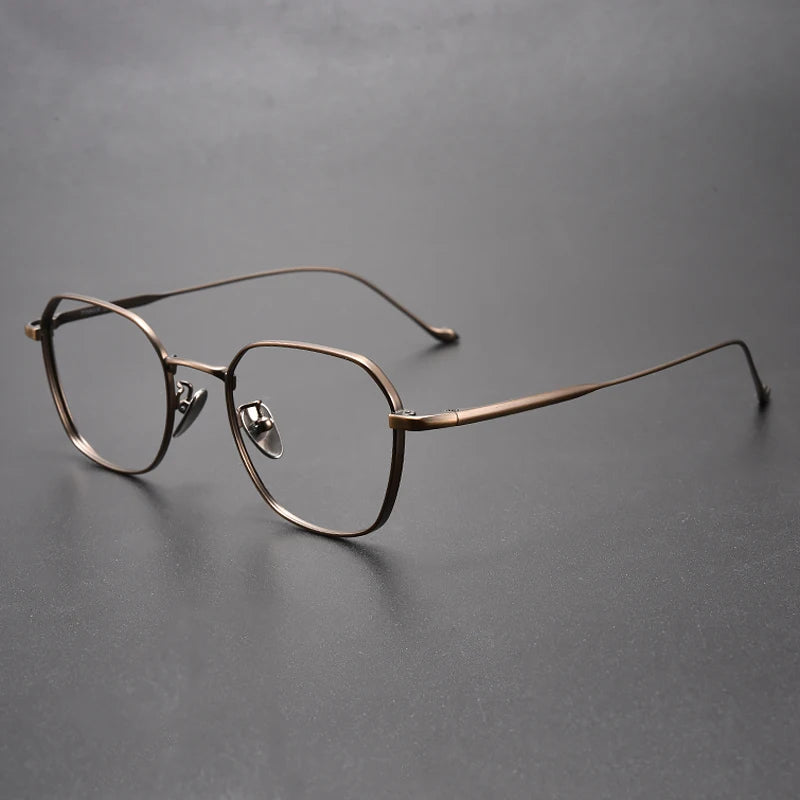 Muzz Women's Full Rim Brow Line Polygon Titanium Eyeglasses 45316