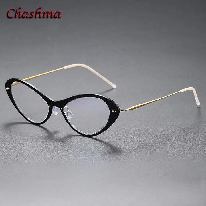Chashma Ochki Women's Full Rim Cat Eye Titanium Nylon Eyeglasses 316550