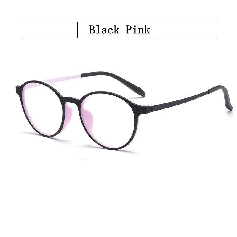 Kocolior Unisex Full Rim Round Plastic Reading Glasses A3050 Reading Glasses Kocolior Black Pink 0 