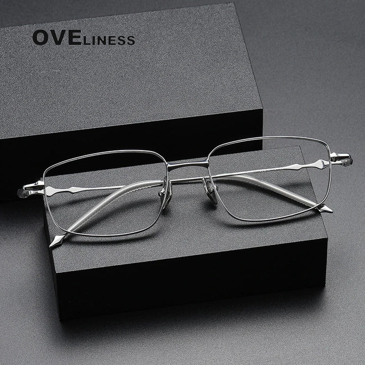 Oveliness Unisex Full Rim Polygon Square Titanium Eyeglasses 145185