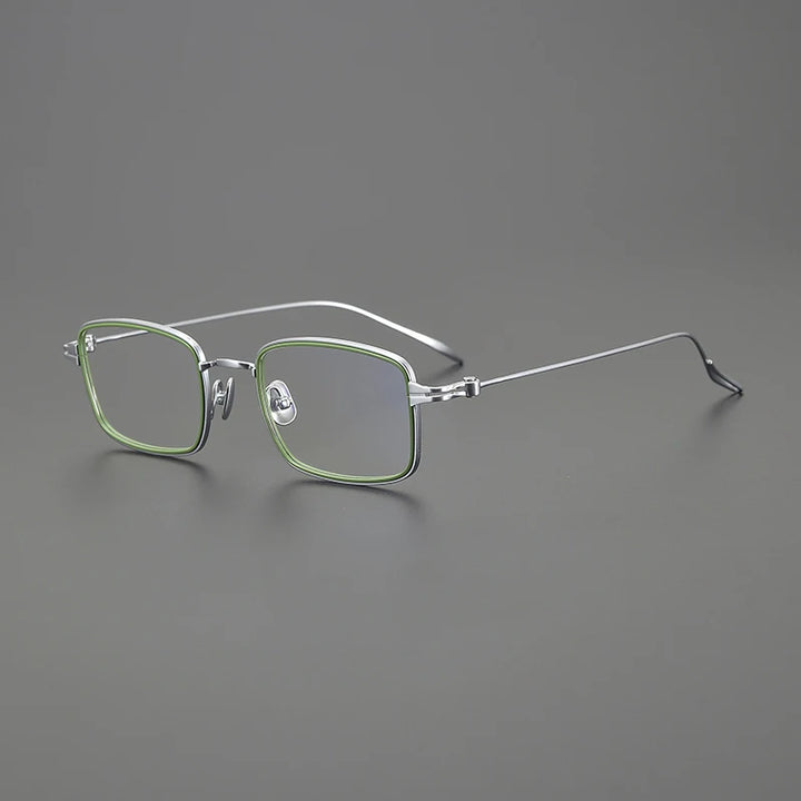 Gatenac Unisex Full Rim Square Acetate Titanium Eyeglasses Gxyj1571