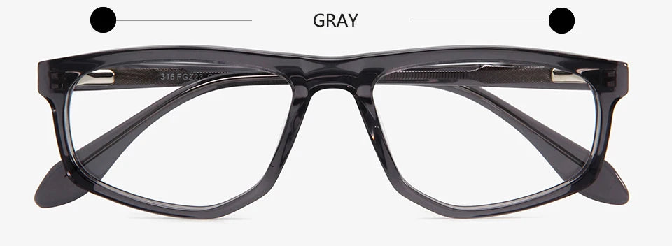 Esnbie Women's Full Rim Rectangle Acetate Eyeglasses 31623 Full Rim Esnbie Gray