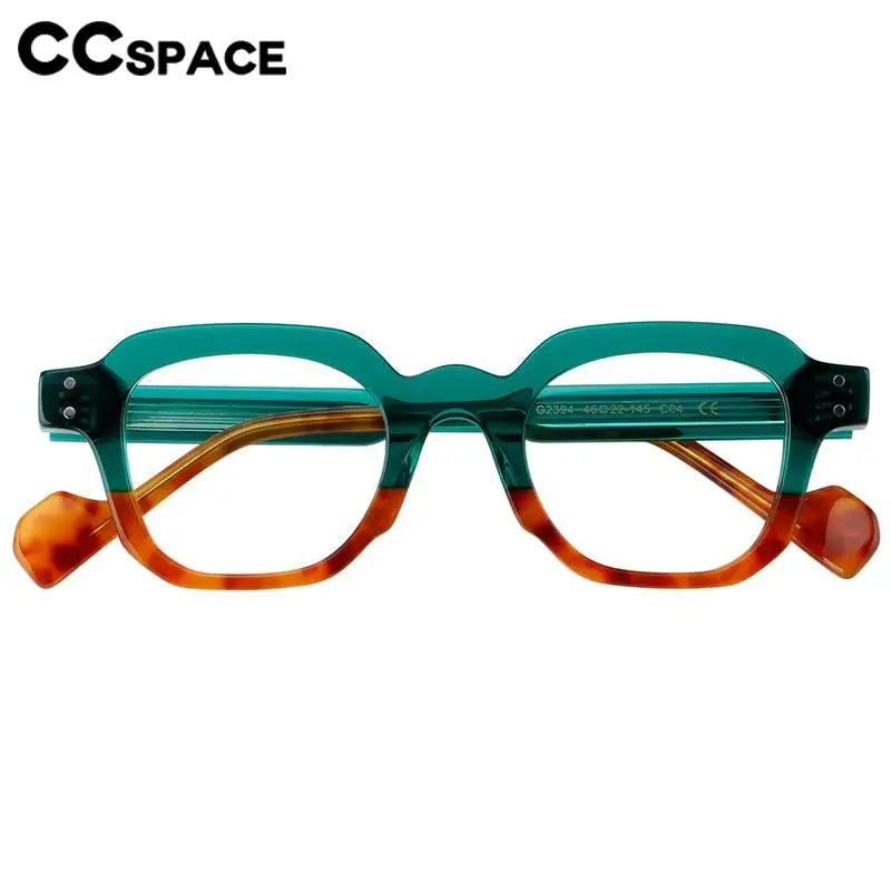 CCSpace Unisex Full Rim Square Acetate Eyeglasses 57287 Full Rim CCspace   