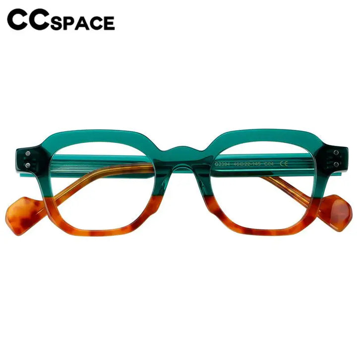 CCSpace Unisex Full Rim Square Acetate Eyeglasses 57287 Full Rim CCspace   