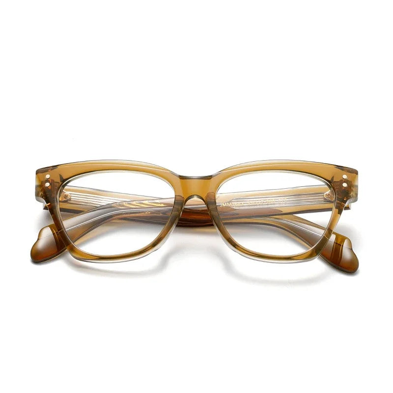 Muzz Unisex Full Rim Square Polygon Thick Acetate Eyeglasses 416764