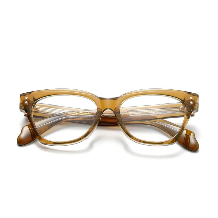 Muzz Unisex Full Rim Square Polygon Thick Acetate Eyeglasses 416764