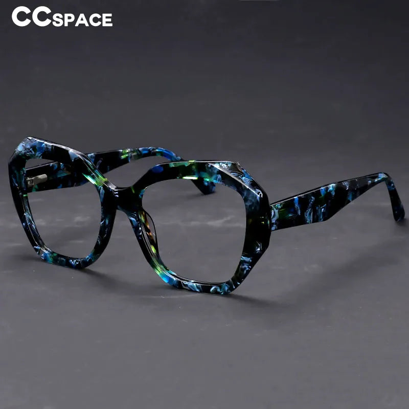 CCspace Women's Full Rim Oversized Square Acetate Hyperopic Reading Glasses R56958 Reading Glasses CCspace
