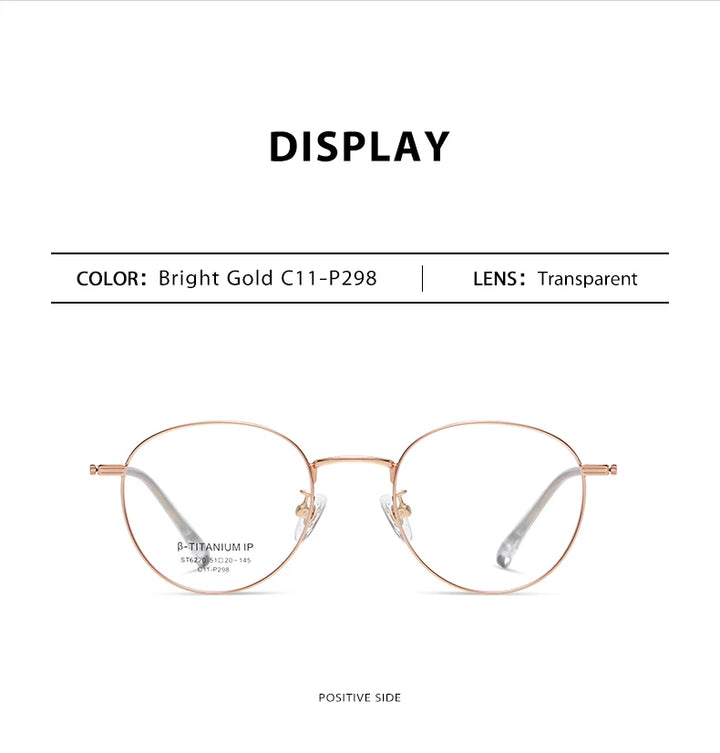 Vicky Unisex Full Rim Round Titanium Reading Glasses St6220 Reading Glasses Vicky