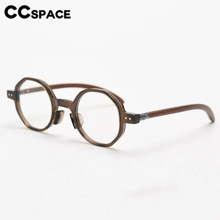 CCspace Unisex Full Rim Polygon Tr 90 Titanium Eyeglasses 56995 Full Rim CCspace