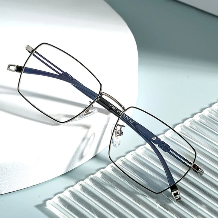 Hotochki Women's Full Rim Polygon Titanium Eyeglasses 486038