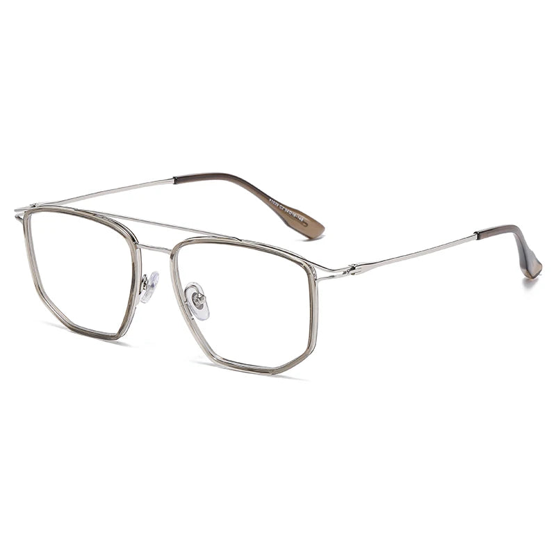 Momoja Unisex Full Rim Square Double Bridge Tr 90 Alloy Eyeglasses 41039