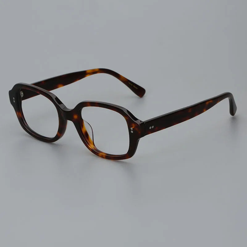 Hewei Unisex Full Rim Rectangle Acetate Eyeglasses 0026 Full Rim Hewei tortoise  